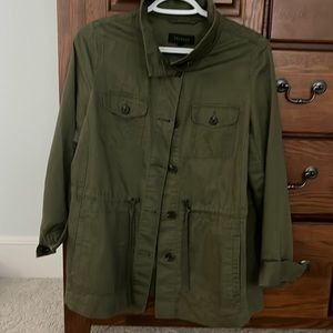 Talbots size small army green button up jacket.